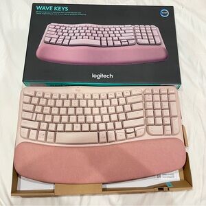 Logitech Wave Keys Wireless Ergonomic Keyboard with Cushioned Palm Rest
